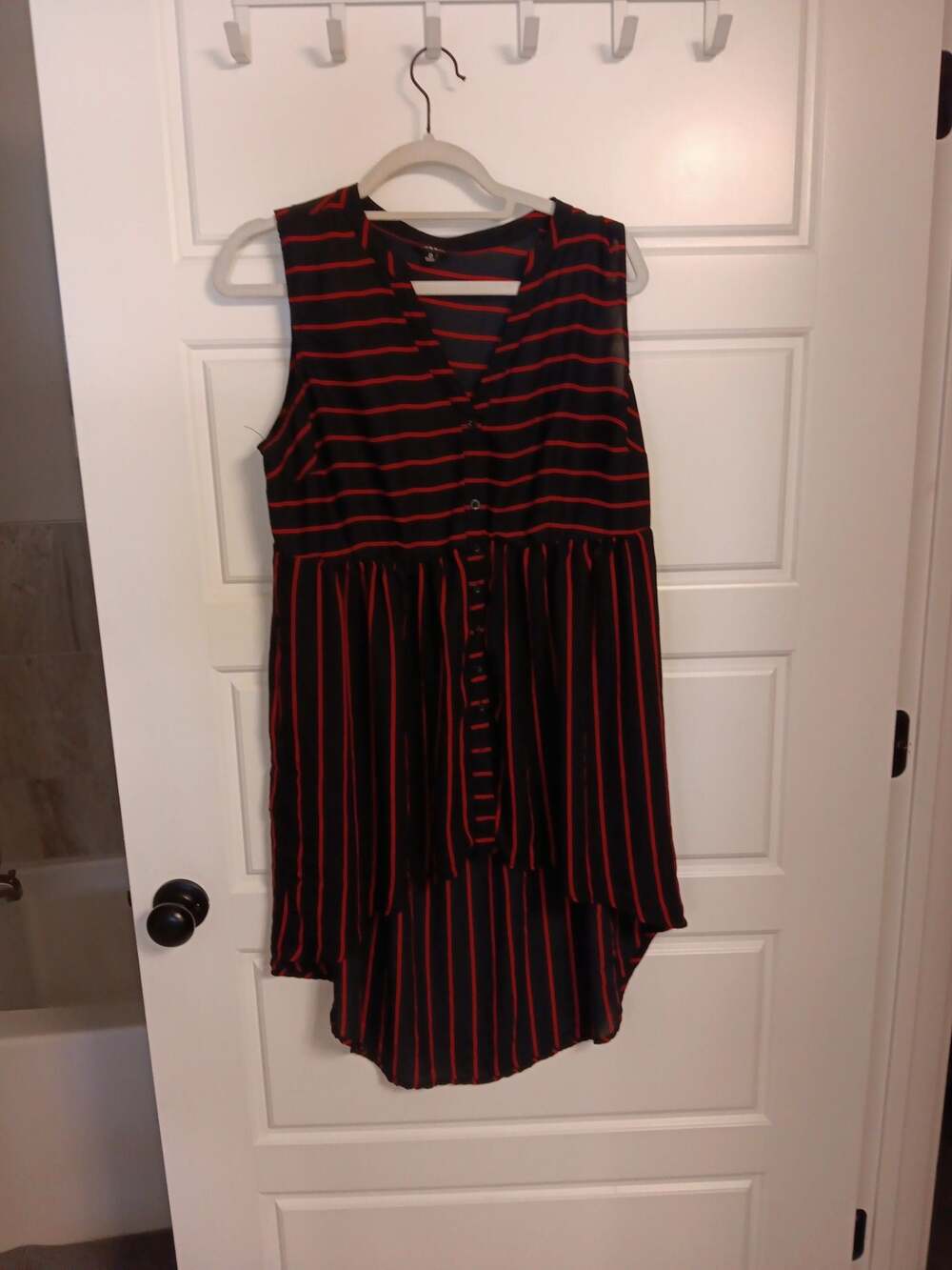 Torrid Lexie Striped Georgette Sleeveless Hi-Lo Tunic Top